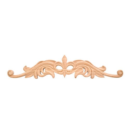 Hardware Resources 4 3/16" Fleur-De-Lis Traditional Onlay in Cherry Wood