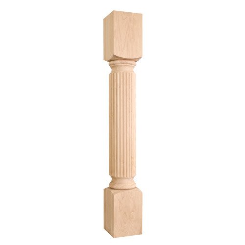 Hardware Resources 5" x 35 1/2" x 5" Reed Traditional Post in Rubberwood Wood