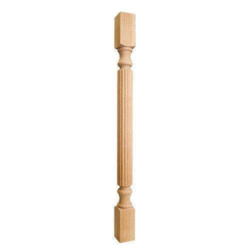 Hardware Resources 3" x 3" x 42" Reed Traditional Post in Rubberwood Wood