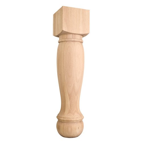 Hardware Resources 8" x 35 1/2" x 8" Traditional Post in White Birch Wood