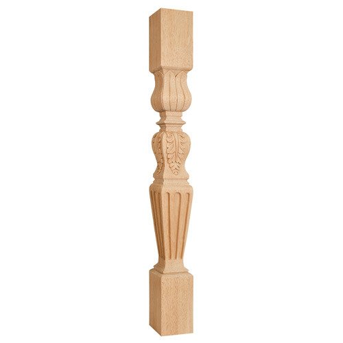 Hardware Resources 3 3/4" x 35 1/2" 3 3/4" Acanthus /Fluted Traditional Post in Alder Wood