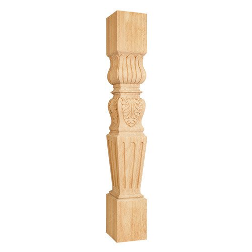 Hardware Resources 5" x 35 1/2" x 5" Acanthus /Fluted Traditional Post in Alder Wood