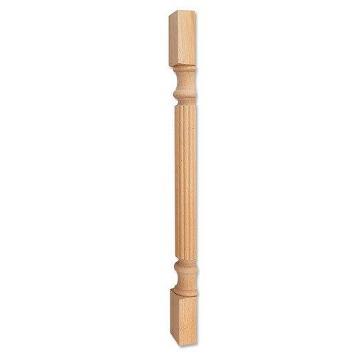 Hardware Resources Wood Post with Reed Pattern (Island Leg) in Cherry Wood