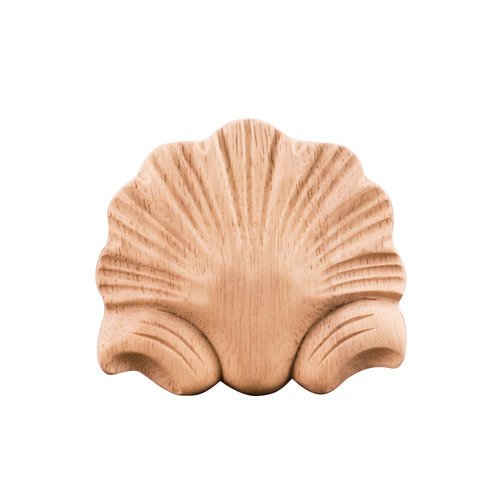 Hardware Resources 3" Shell Traditional Applique in Rubberwood Wood