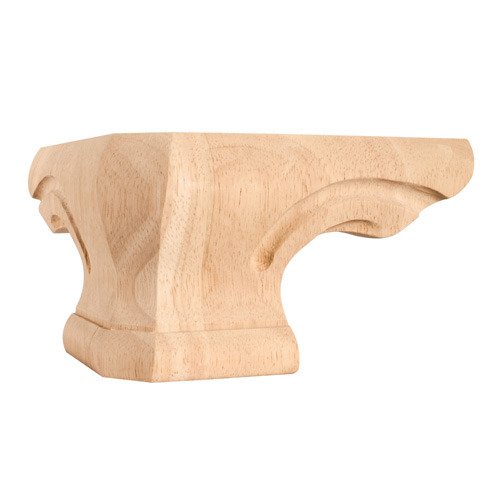 Hardware Resources 4" Rounded Traditional Pedestal Foot in Oak Wood
