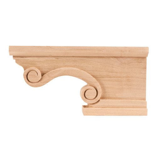 Hardware Resources 8 1/4" x 4 1/2" x 1 1/2" Traditional Pedestal Foot (Right) in Rubberwood Wood