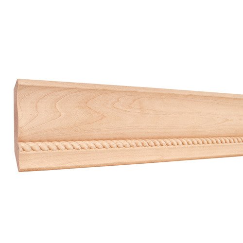 Hardware Resources 4-1/4" x 7/8" Crown Moulding with 1/2" Rope in Hard Maple Wood (8 Linear Feet)