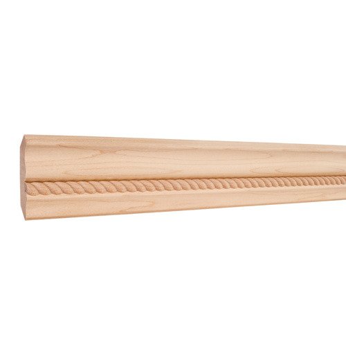 Hardware Resources 2-3/4" x 5/8" Crown Moulding with 1/2" Rope in Alder Wood (8 Linear Feet)