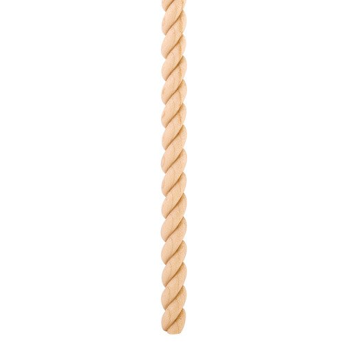 Hardware Resources 1/2" Tight Twist Rope Moulding Half Round in Poplar Wood (20 Each)