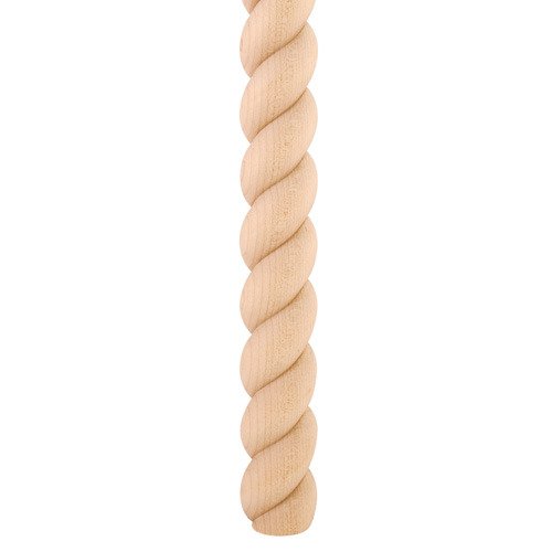 Hardware Resources 42" x 1-1/2" Rope Moulding Half Round in Maple Wood