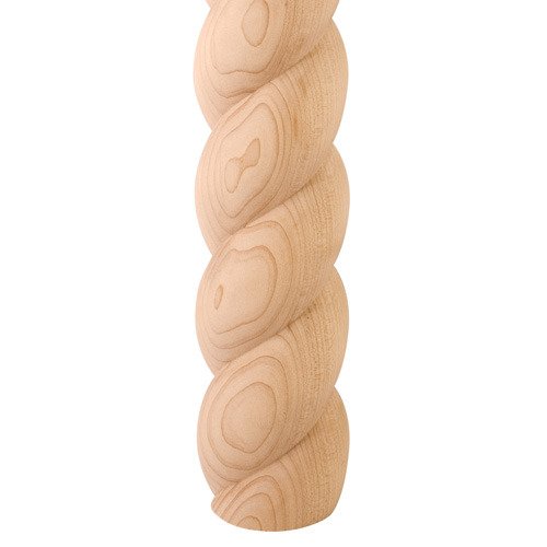Hardware Resources 96" x 2-1/2" Rope Moulding Half Round in Maple Wood