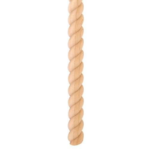 Hardware Resources 3/4" Tight Twist Rope Moulding Half Round in Maple Wood (20 Each)