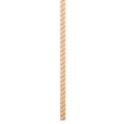 Hardware Resources 3/8" Tight Twist Rope Moulding Half Round in Maple Wood (20 Each)