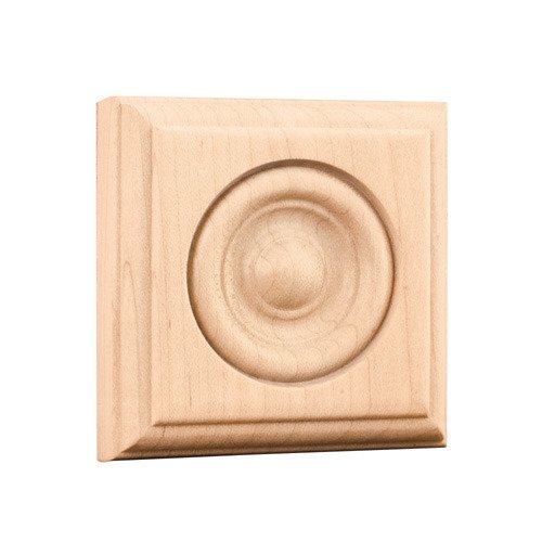 Hardware Resources 3" x 3" x 7/8" Traditional Rosette in Alder Wood