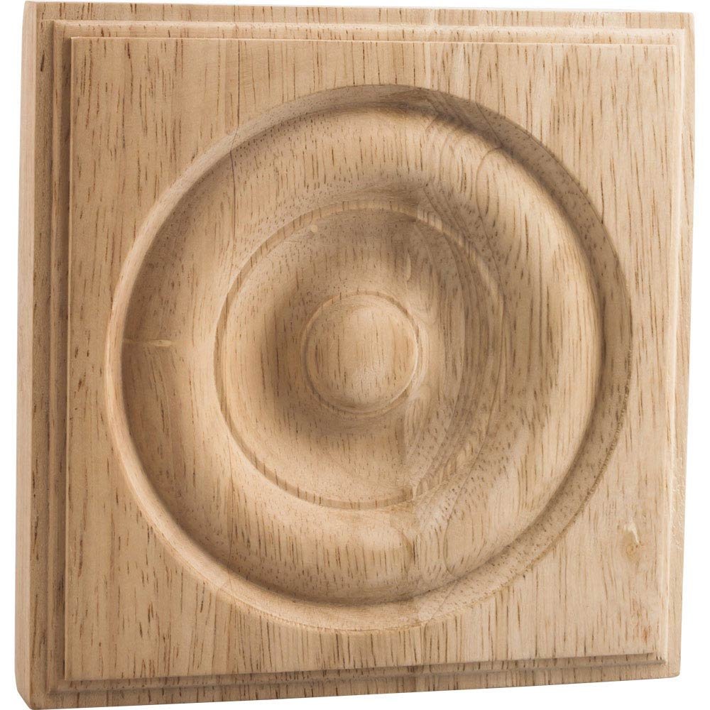 Hardware Resources 5 1/2" x 5 1/2" x 7/8" Rosette in Rubberwood Wood