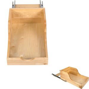 Hardware Resources Preassembled Vanity High Back Rollout System for 15" Opening in White Birch