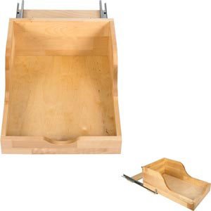Hardware Resources Preassembled Vanity High Back Rollout System for 18" Opening in White Birch