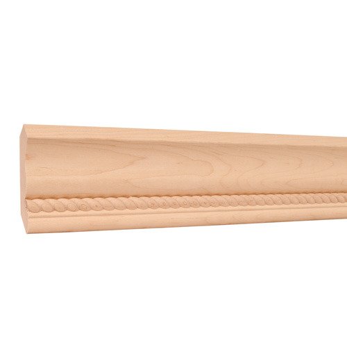 Hardware Resources 3-3/8" x 3/4" Crown Moulding with 1/2" Rope in Alder Wood (8 Linear Feet)