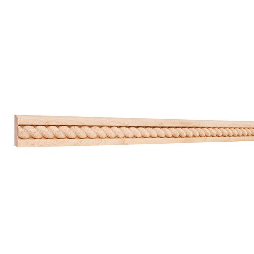 Hardware Resources 1-5/8" x 7/8" Shelf Moulding with 3/4" Rope in Alder Wood (8 Linear Feet)