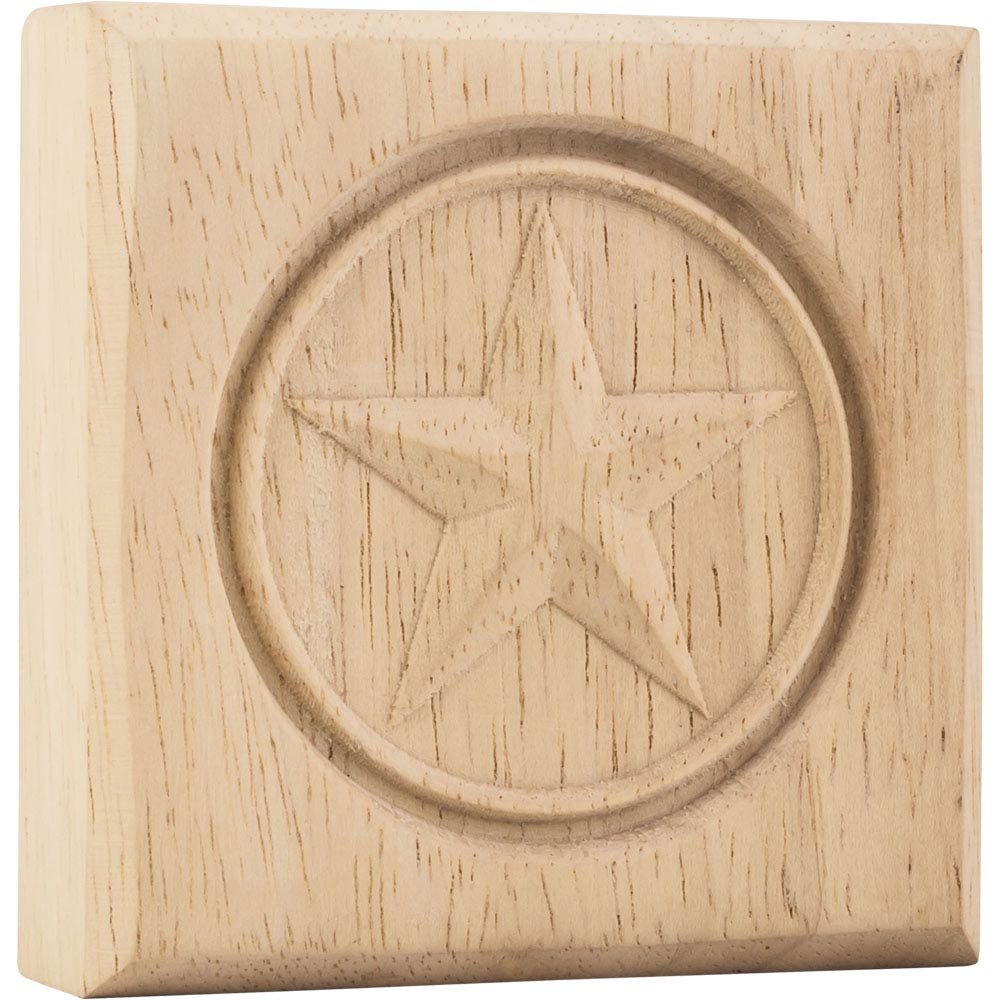 Hardware Resources 3" X 3" X 7/8" Star Rosette in Maple Wood