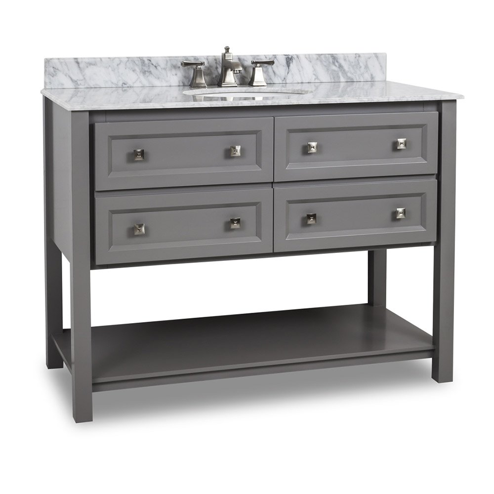Elements Hardware 48" Bathroom Vanity with Preassembled Top and Bowl in Grey
