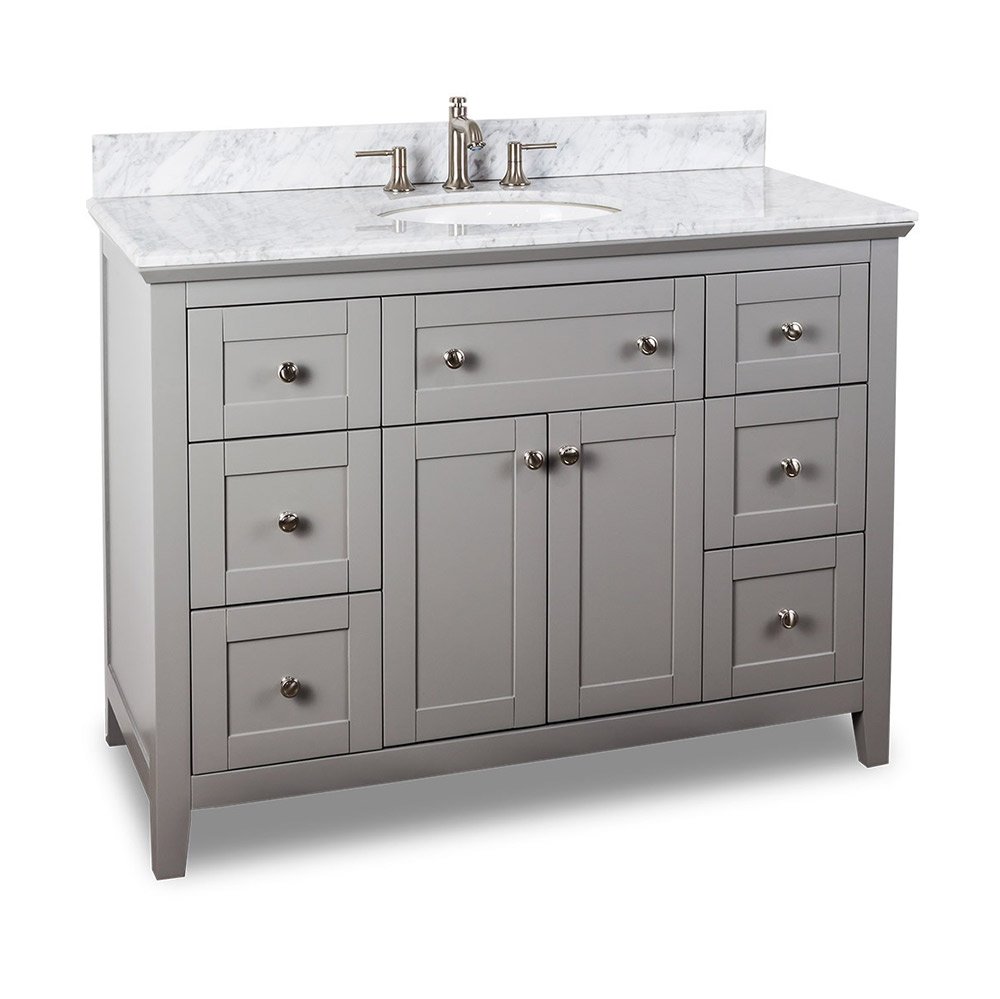 Jeffrey Alexander 48" Bathroom Vanity with Preassembled Top and Bowl in Grey