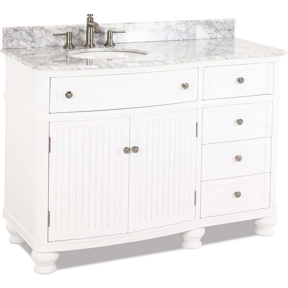 Elements Hardware 48" Bathroom Vanity with Preassembled Top and Bowl in White