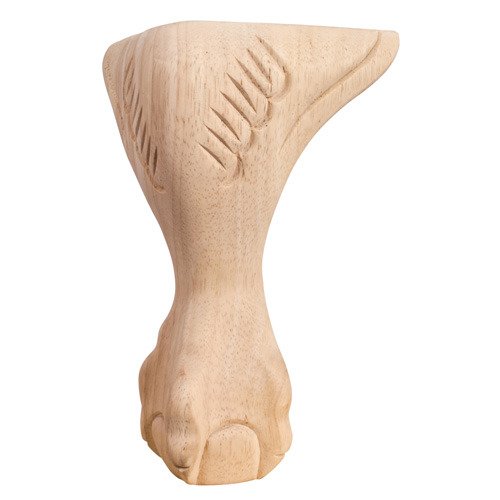 Hardware Resources 4 1/2" x 8" x 4 1/2" Carved Ball & Claw Traditional Leg in Hard Maple Wood