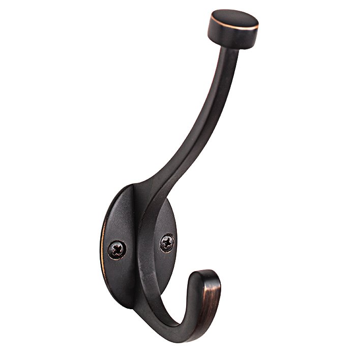 Hardware Resources 5 1/2" Single Wall Mount Decorative Coat Hook In Brushed Oil Rubbed Bronze