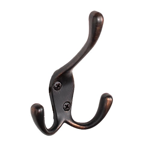 Hardware Resources 4" Triple Wall Mount Coat Hook In Brushed Oil Rubbed Bronze