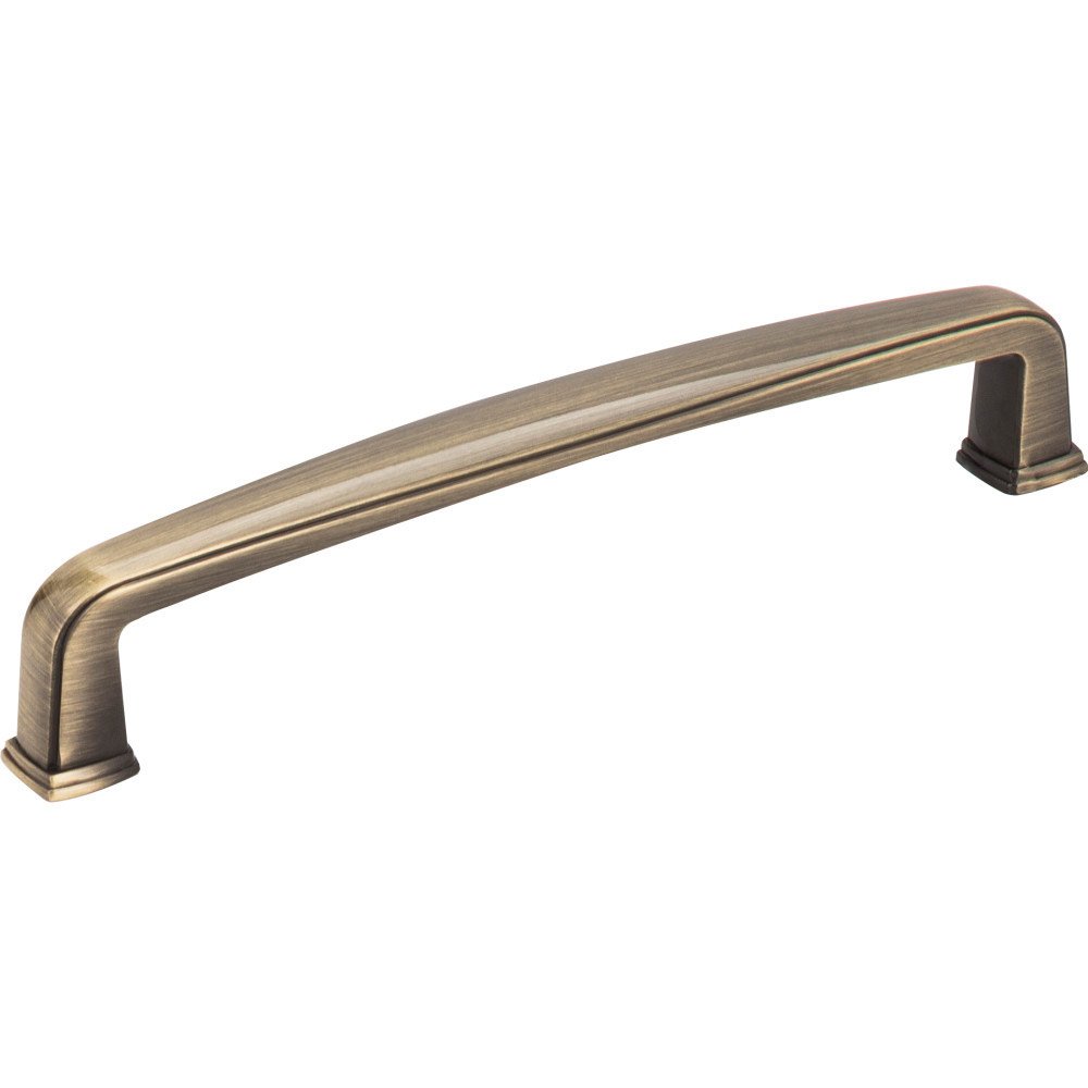 Jeffrey Alexander 5" Centers Plain Square Pull in Brushed Antique Brass