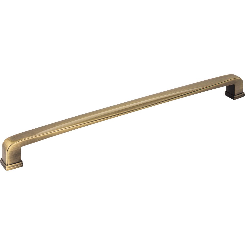 Jeffrey Alexander 12" Centers Plain Square Appliance Pull in Brushed Antique Brass