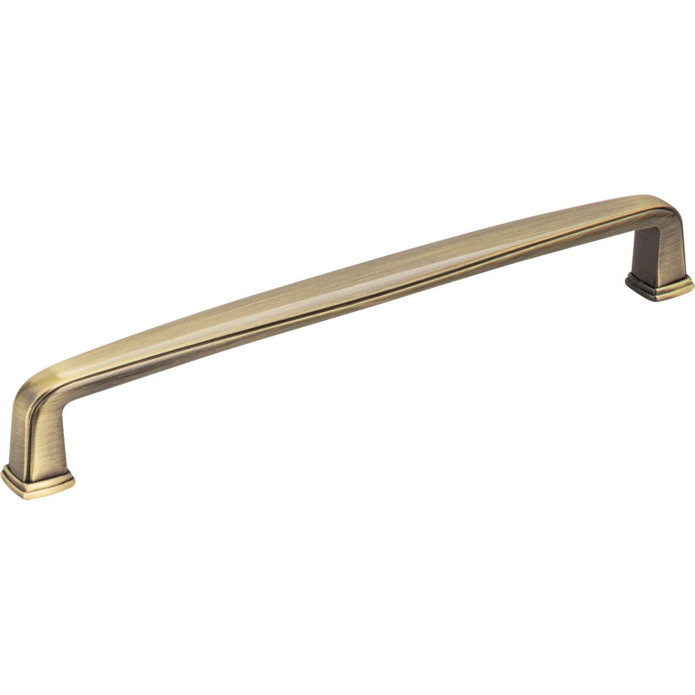 Jeffrey Alexander 6 1/4" Centers Plain Square Pull in Brushed Antique Brass
