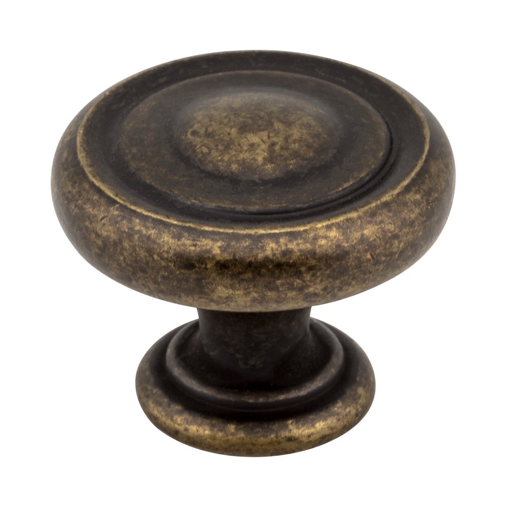 Jeffrey Alexander 1 1/4" Diameter Button Knob in Distressed Antique Brass