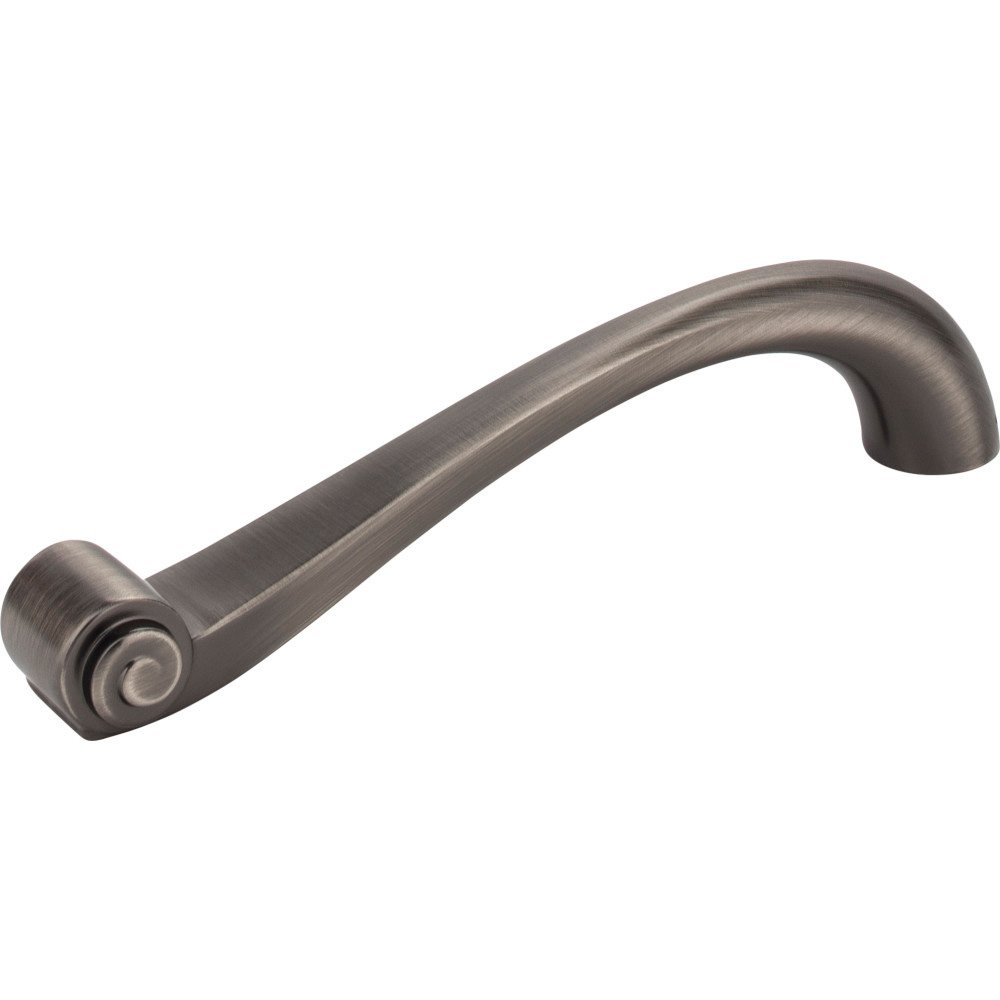 Jeffrey Alexander 5" Centers Scroll Pull in Brushed Pewter