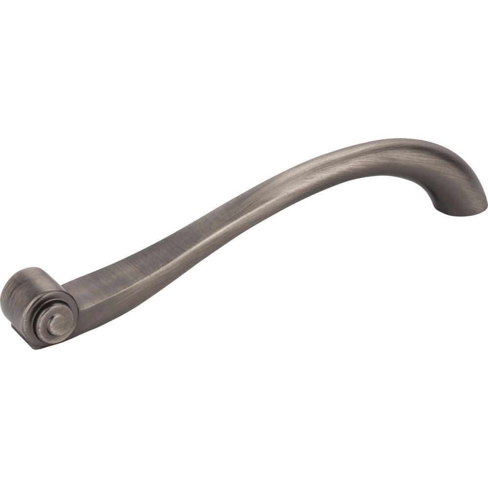 Jeffrey Alexander 6 1/4" Centers Scroll Pull in Brushed Pewter