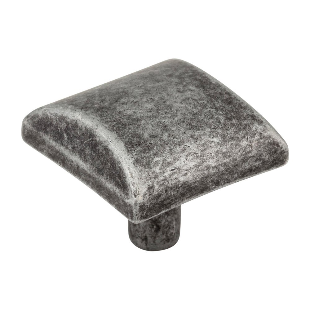 Elements Hardware 1 1/8" Square Cabinet Knob in Distressed Antique Silver