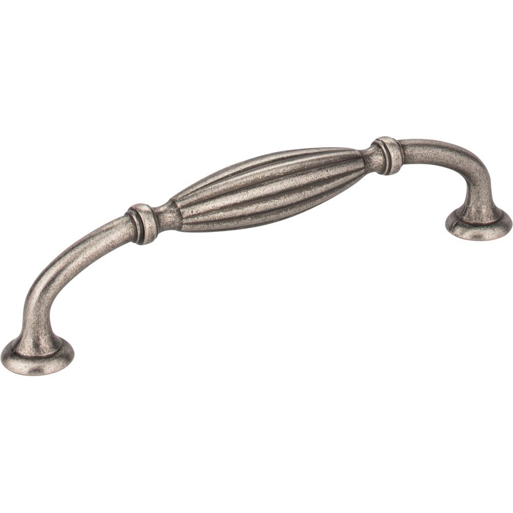Jeffrey Alexander 5" Centers Ribbed Cabinet Pull in Distressed Pewter