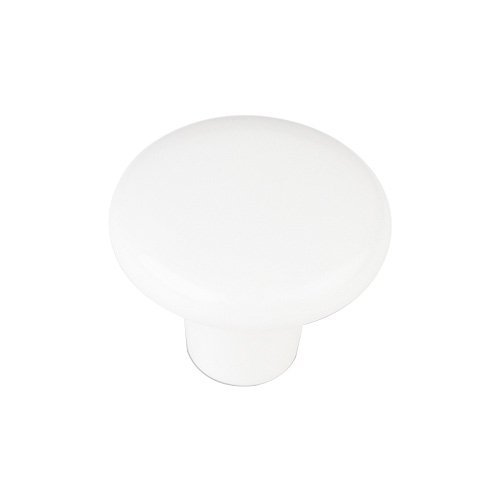 Hardware Resources 1 3/8" Diameter Plastic Mushroom Knob in White Powder Coat
