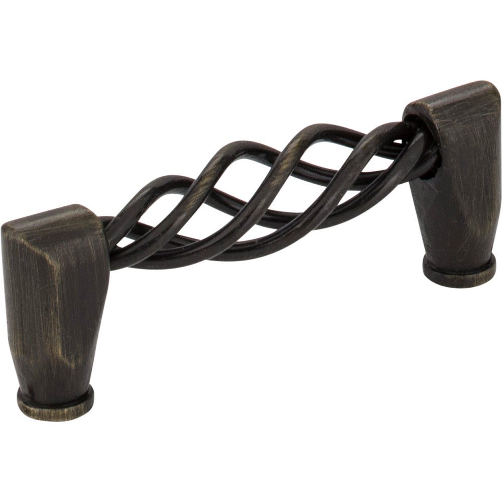 Jeffrey Alexander 3" Centers Twisted Iron Pull in Antique Brushed Satin Brass