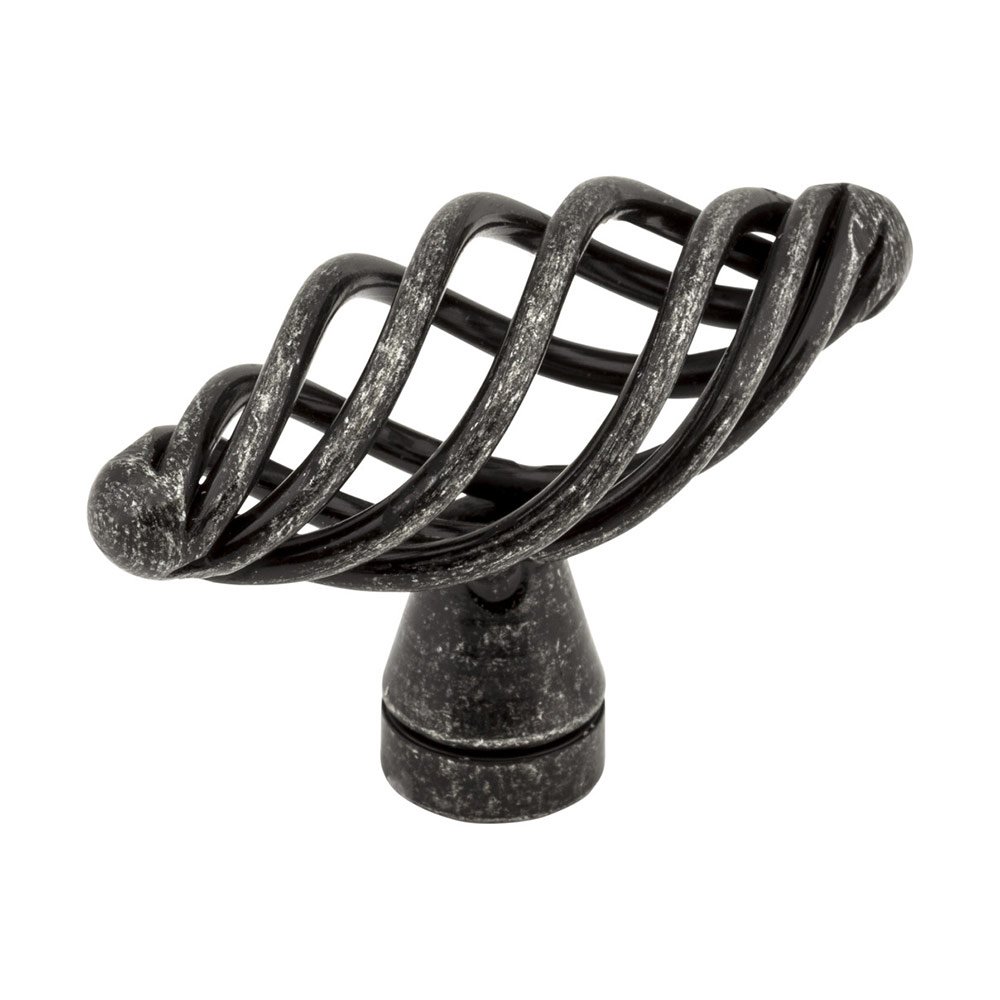 Jeffrey Alexander 2" Twisted Iron Knob in Distressed Antique Silver