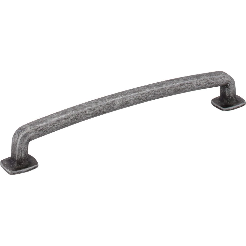 Jeffrey Alexander 6 1/4" Centers Forged Look Flat Bottom Pull in Distressed Antique Silver