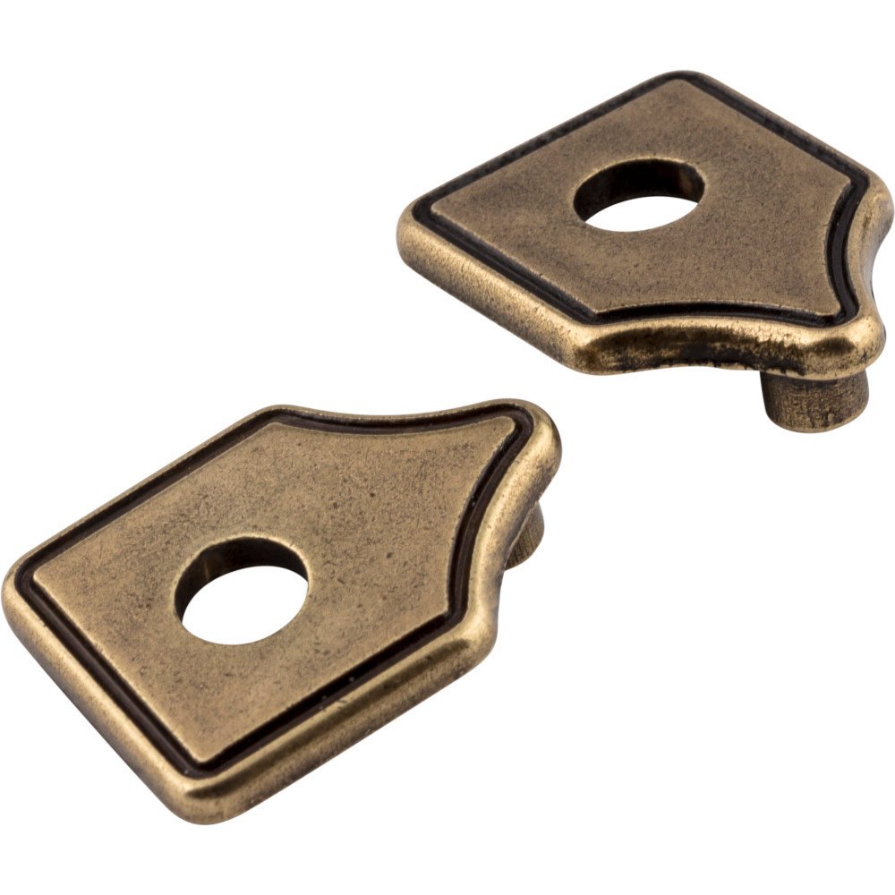 Jeffrey Alexander 3" to 3 3/4" Transitional Adaptor Backplates in Lightly Distressed Antique Brass