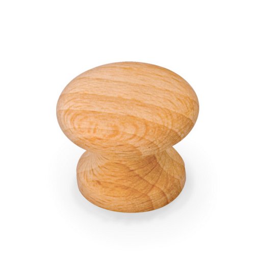 Hardware Resources 1" Diameter Wood Knob with NO Threaded Insert in Oak