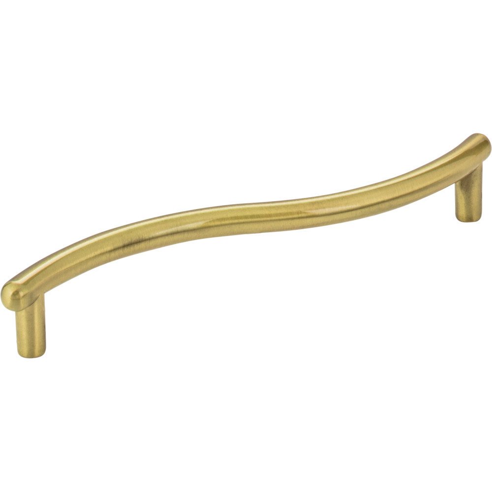 Elements Hardware 5" Centers Curved Pull in Brushed Brass