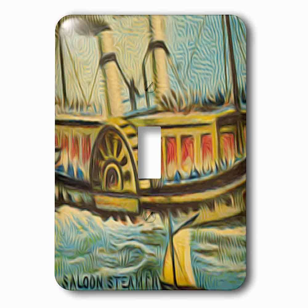 Jazzy Wallplates Single Toggle Wallplate With Vintage Saloon Steamer Victorian Boat Nautical Vignette