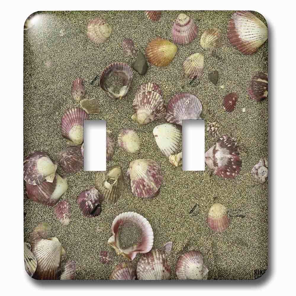 Jazzy Wallplates Double Toggle Wallplate With Sea Shells On The Sand