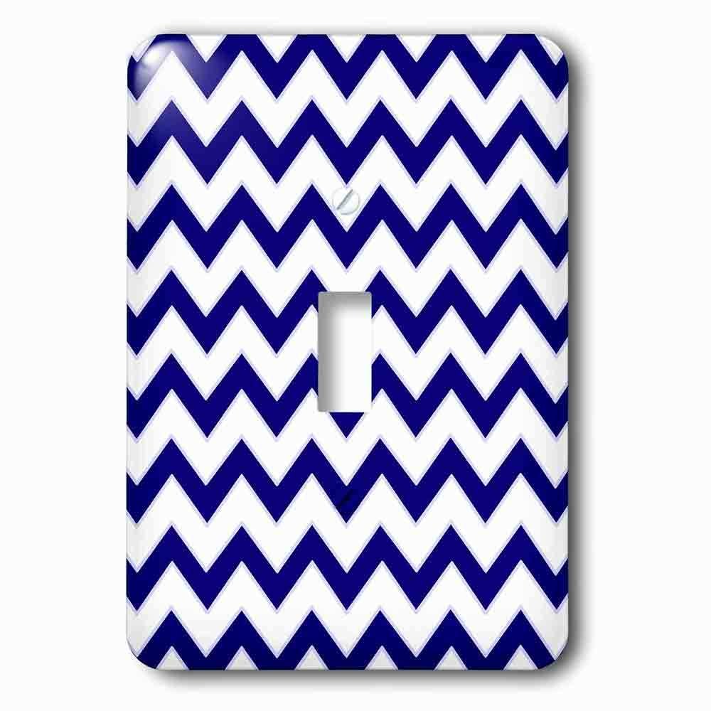 Jazzy Wallplates Single Toggle Wallplate With Chevron Pattern Navy Blue And White Zigzag
