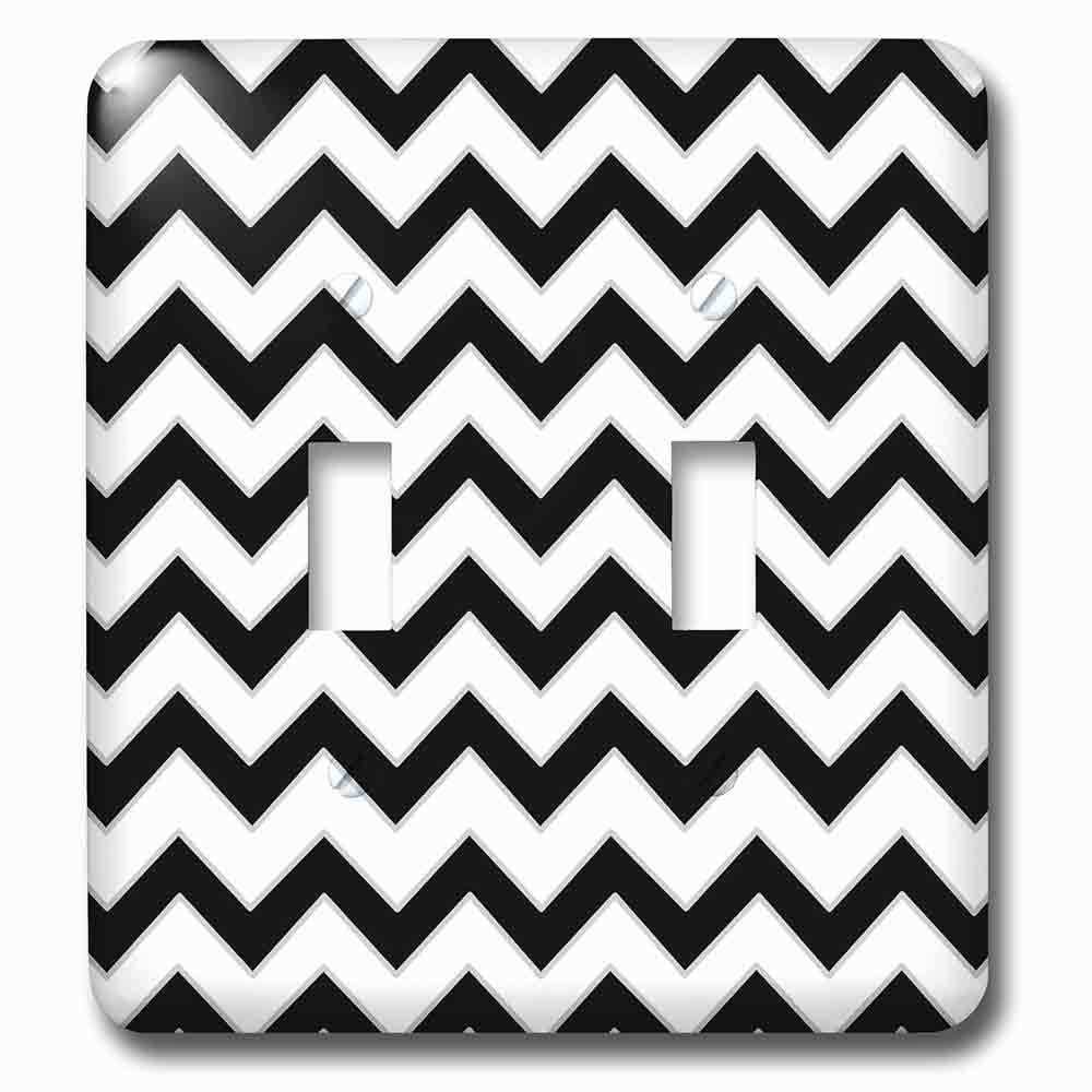 Jazzy Wallplates Double Toggle Wallplate With Chevron Pattern Black And White Zigzag