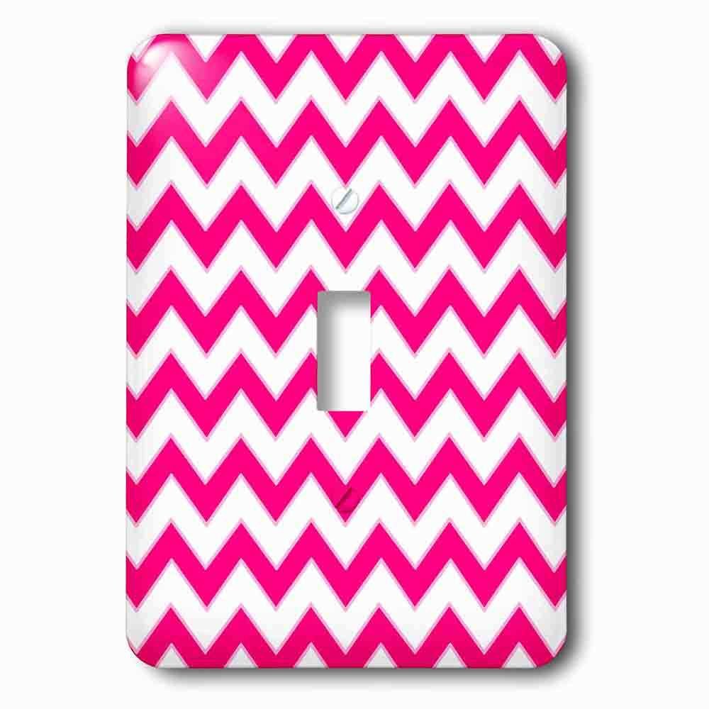 Jazzy Wallplates Single Toggle Wallplate With Chevron Pattern Hot Pink And White Zigzag